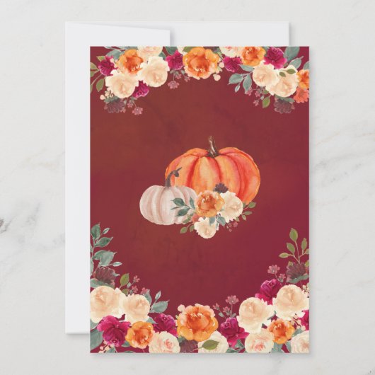 Herbst in der Liebe - Herbstblüte - Pumpkindusche Einladung (Rückseite)