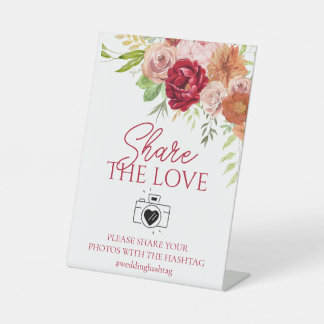 Herbst in der Liebe Hochzeitstag | Teile die Liebe Sockelschild