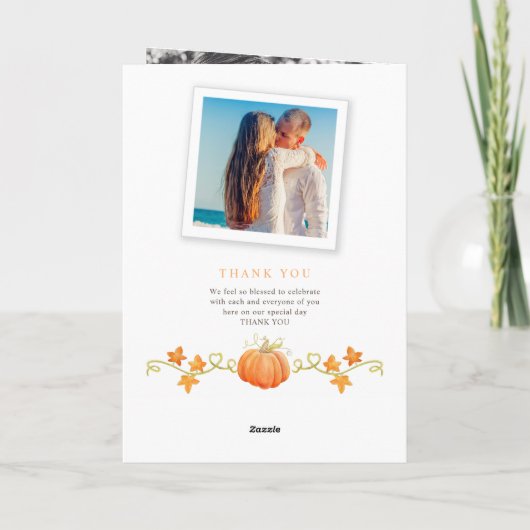 Herbst in der Liebe Kürbis Wasserfarbenhochzeit Programm (Rückseite)