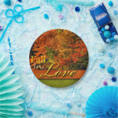 Herbst in der Liebe Landschaftlich rustikale Hochz Pappteller (Party)