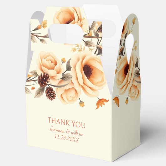 Herbst in der Liebe pfirsichfarbene Grenze Danke H Geschenkschachtel (Geöffnet)