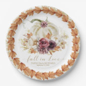 Herbst in der Liebe Pumpkin Blumenhochzeit Pappteller (Vorderseite)