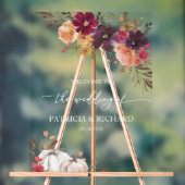 Herbst in der Liebe Pumpkin Blumenhochzeit Willkom Acrylschild (Neutral)