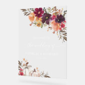 Herbst in der Liebe Pumpkin Blumenhochzeit Willkom Acrylschild (Winkel)