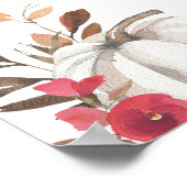 Herbst in der Liebe Pumpkin Blumenhochzeit Willkom Poster (Ecke)