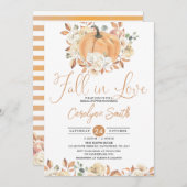 Herbst in der Liebe Pumpkin Herbst Blumenkohl Brau Einladung (Vorne/Hinten)