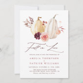 Herbst in der Liebe Pumpkin Herbsthochzeit Einladung (Vorderseite)