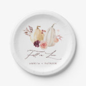 Herbst in der Liebe Pumpkin Herbsthochzeit Pappteller (Vorderseite)