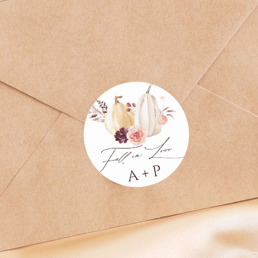 Herbst in der Liebe Pumpkin Herbsthochzeit Runder Aufkleber