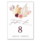 Herbst in der Liebe Pumpkin Herbsthochzeit Tischnummer (Vorderseite)