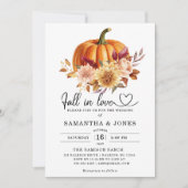 Herbst in der Liebe Pumpkin Hochzeit Einladung (Vorderseite)