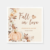 Herbst in der Liebe Pumpkin Hochzeit Serviette (Vorderseite)