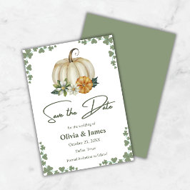 Herbst in der Liebe Pumpkin Wage Green Wedding Save The Date
