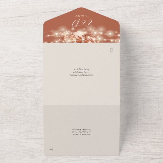 Herbst in der Liebe Rustikale Blumenstrauß Hochzei All In One Einladung (Außenbereich)