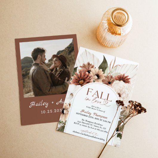 Herbst in der Liebe rustikale Boho Brautparty Terr Einladung