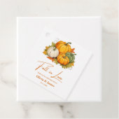 Herbst in der Liebe Rustikale Kürbishochzeit Geschenkanhänger (Beispiel)