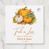 Herbst in der Liebe Rustikale Kürbishochzeit Geschenkanhänger (Rückseite)