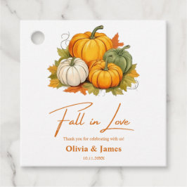 Herbst in der Liebe Rustikale Kürbishochzeit Geschenkanhänger