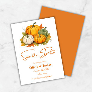 Herbst in der Liebe Rustikale Kürbishochzeit Save The Date
