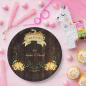 Herbst in der Liebe Wasserfarbe Pumpkin alte Barne Pappteller (Party)