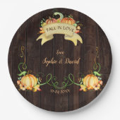 Herbst in der Liebe Wasserfarbe Pumpkin alte Barne Pappteller (Vorderseite)