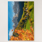 Herbst in Dolomiten Berglandschaft mit Kirche Puzzle (Vertikal)