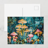 Herbst in einem Pilzwald Postkarte (Vorne/Hinten)