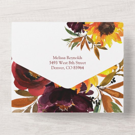 Herbst in einer Brautdusche Einladung (Rückseite)