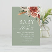 Herbst in einer Wildblume Baby in Blütendusche Einladung (Stehend Vorderseite)