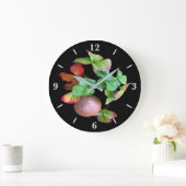 Herbst in Erdbeeren Jahreszeit Garten Foto Große Wanduhr (Zuhause)