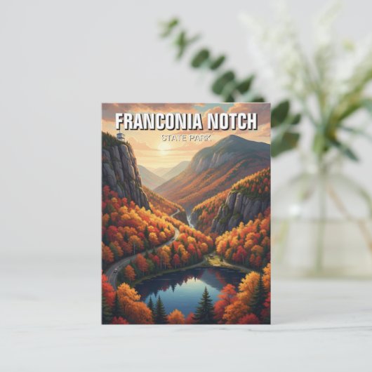 Herbst in Franconia Notch Staat Park Travel Postkarte (Stehend Vorderseite)