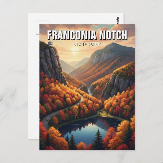 Herbst in Franconia Notch Staat Park Travel Postkarte (Vorne/Hinten)