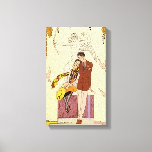 Herbst in Frankreich Art Deco Leinwanddruck (Vorderseite)