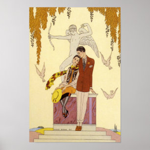 Herbst in Frankreich Art-Deco-Poster Poster