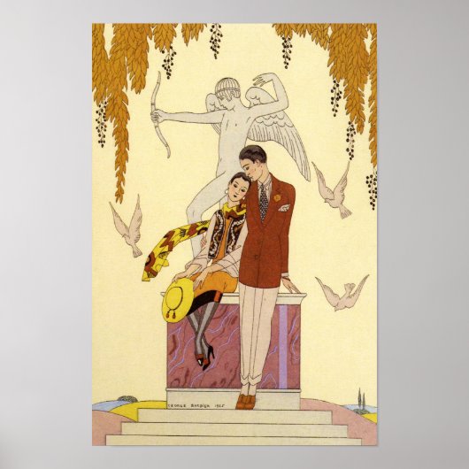 Herbst in Frankreich Art-Deco-Poster Poster (Vorne)