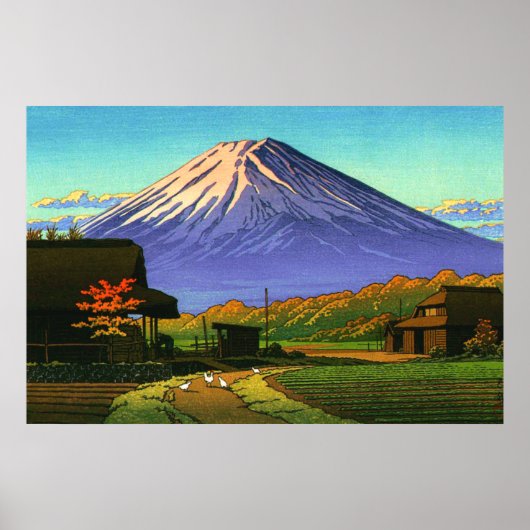 Herbst in Funatsu Mt Fuji Kawase Hasui 1953 Poster (Vorne)