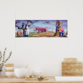 Herbst in Iowa Farm Life John O. Robert Sharp 1940 Poster (Küche)