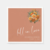 Herbst in Liebe auf Terracotta: Einzigartige Hochz Serviette (Vorderseite)