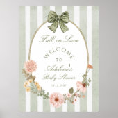 Herbst in Liebe Blumendusche Vintag Baby Begrüßung Poster (Vorne)