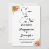 Herbst in Liebe Blumenherbst Hochzeitsfeier Foto Save The Date (Rückseite)