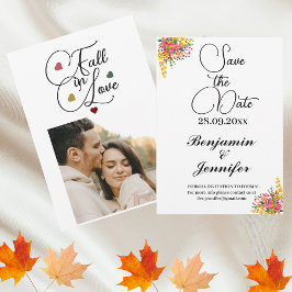 Herbst in Liebe Blumenherbst Hochzeitsfeier Foto Save The Date