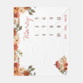 Herbst in Liebe Blumenpumpen Baby Milestone Schupp Fleecedecke (Vorderseite)