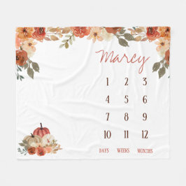 Herbst in Liebe Blumenpumpen Baby Milestone Schupp Fleecedecke