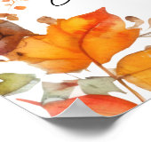 Herbst in Liebe Boho Floral Baby Dusche Willkommen Poster (Ecke)