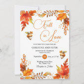 Herbst in Liebe Boho Floral QR Code Hochzeit Einladung (Vorderseite)