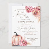 Herbst in Liebe boho Kürbis dahlias Brautparty Einladung (Vorderseite)