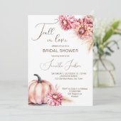 Herbst in Liebe boho Kürbis dahlias Brautparty Einladung (Stehend Vorderseite)