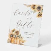 Herbst in Liebe boho Kürbis Sonnenblumen Geschenk  Sockelschild (Vorderseite)