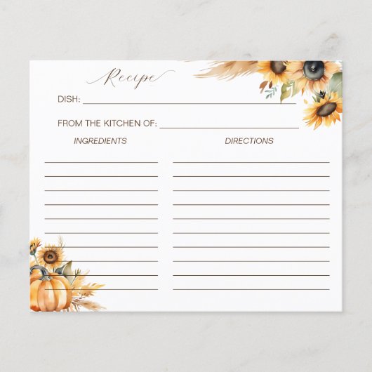Herbst in Liebe boho Kürbis Sonnenblumen Rezept Ka (Vorderseite)