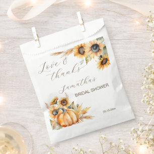 Herbst in Liebe Boho Kürbis Sonnenblumengeschirr Geschenktütchen